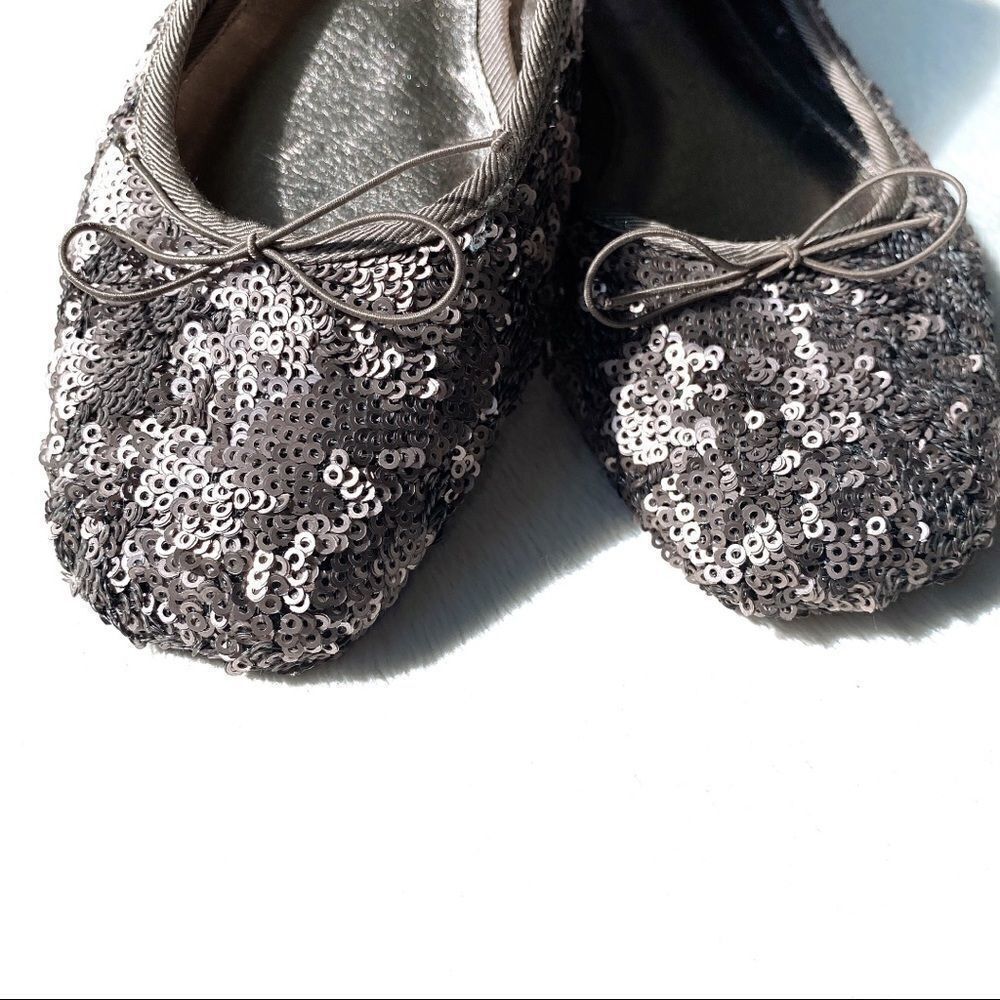 Adrianna Papell Square Toe Sequin Sparkly Flats - Picture 5 of 8